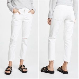 AGOLDE High Waist Distressed Straight Jeans